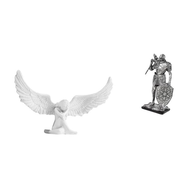Estatua De ángel Caballero De Resina, Escultura Abstracta De Ala, Adorno De Arte Nórdico Para Oficina, Escritorio, Armario, Inauguración De La Casa, Estantería, Pasillo, Mesa, Centro De Mesa.