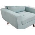 thumbnail image 5 of Accent Chair, Modern Button Tufted Thicked Upholstered Armchair with Wide Backrest & Wood Legs, Comfy Leisure Single Sofa Chair Reading Chair for Living Room Bedroom, Light Blue, 5 of 7