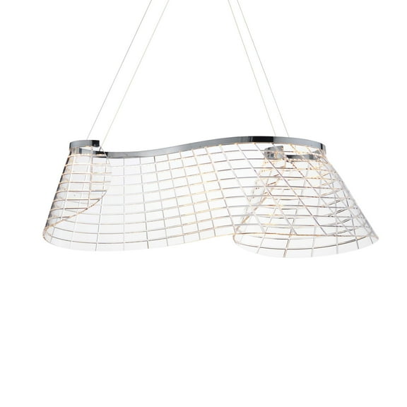 Et2 E24814-82 Tartan 18" Wide Led Abstract Pendant - Chrome