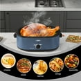 thumbnail image 4 of Sunvivi Roaster Oven with Self-Basting Lid, 20qt Electric Roaster with Removable Pan & Rack, Turkey Roaster Oven with Defrost & Warm Function, Stainless Steel, Blue, 4 of 8