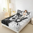 thumbnail image 4 of jejeloiu Gothic Moth Full Size Sheets,Vintage Damask Flowers Bed Sheets,Bohemian Theme Sheet Sets For Kids,Microfiber Bedroom Decor,4-Piece, 4 of 7