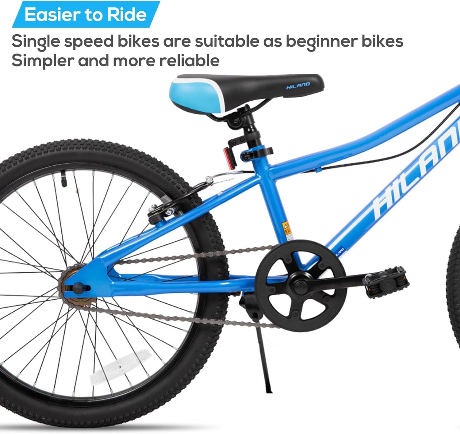 HILAND Rocket 20 inch mountainbike voor kinderen, jongens en meisjes vanaf 6, 7, 8, 9, 10 jaar, 6 versnellingen, verlichting volgens de Duitse verkeersregels, standaard, zwart HILAND Rocket 20 inch mountainbike voor kinderen, jongens en meisjes vanaf 6, 7, 8, 9, 10 jaar, 6 versnellingen, verlichting volgens de Duitse verkeersregels, standaard, zwart