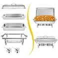 thumbnail image 5 of Jacgood 4 PCS Chafing Dish Chafer 8 QT Stainless Steel Food Warmer Foldable Stove Dish Set Rectangular Chafing Dish Buffet Catering Full size, 5 of 5