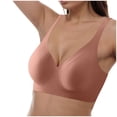 thumbnail image 3 of GEWSEY V Neck Wireless Bras for Women No Underwire Lightly Lift Womens Bras Soft Comfort Seamless Bralettes (Pink, 30A-30C), 3 of 4