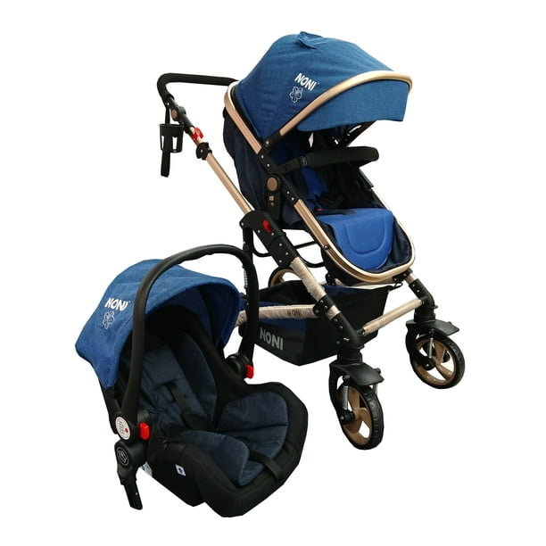 Sistema de Viaje Angelin Baby 3 en 1 Con Amortiguador Noni Azul