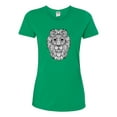thumbnail image 2 of Black and White Mosaic Retro Mandala Lion Animal Lover Womens Graphic T-Shirt, Kelly, Small, 2 of 4