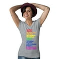 thumbnail image 2 of Pride Shirt Women Equality Love is Love Gay Rainbow Flag LGBTQ V-Neck Shirts Medium Gray, 2 of 6