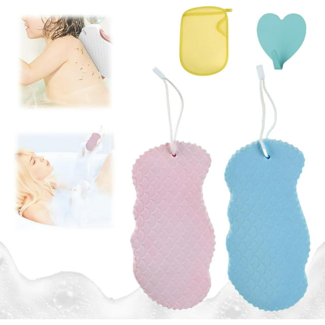 Esponja exfoliante de piel coreana, 2024 nueva esponja de baño exfoliante súper suave, esponja exfoliante de piel coreana, esponja exfoliante de piel - reutilizable (A-2PCS)