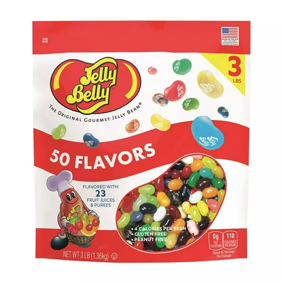 Jelly Beans, 3 lb, New edition of multi flavor jelly belly bean stand up pouch is a unique and delicious gift for you friends or family. By Jelly Belly