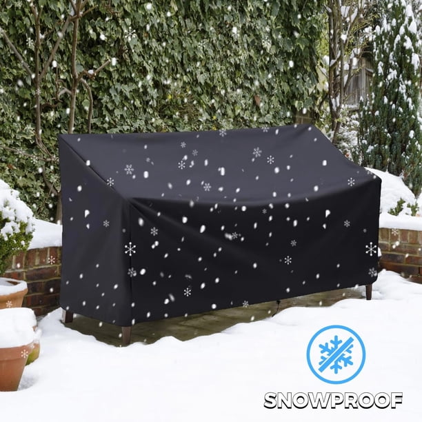 Funda para banco de exterior, 210D, resistente, para muebles de patio de 2 plazas, con rejillas de ventilación, resistente a todo tipo de clima, 53 L x 26 W x 35 H pulgadas