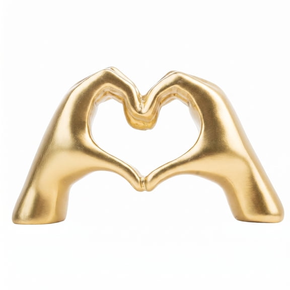 HeartHands Sculpture - Gold Love Finger Statue for Home & Office Decor,Unique Gift for Weddings, Birthdays & Special Occasions