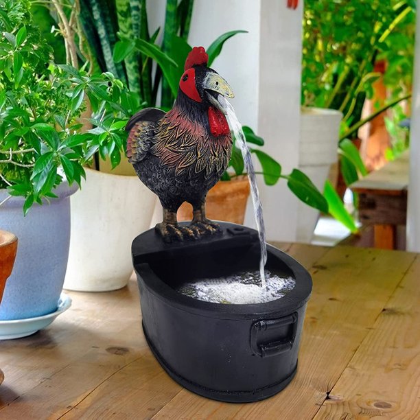 Eastjing Fountains Yard Art Decor, Funny Resin Animals Water Fountain