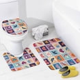 thumbnail image 4 of 4 Piece Shower Curtain Sets Shower Curtain And Rugs Shower Curtain Set Valentine's Day Love Stamps Waterproof Fabric Bath Curtains Heart Love Stamps Retro Valentines Day Decor for Bathtub Decor, 4 of 8