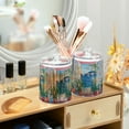 thumbnail image 3 of Yayeee 4 Pack Qtip Holder Bathroom Cotton Swab Canister with Lid Clear Dispenser Set, Seaside Door, 3 of 6