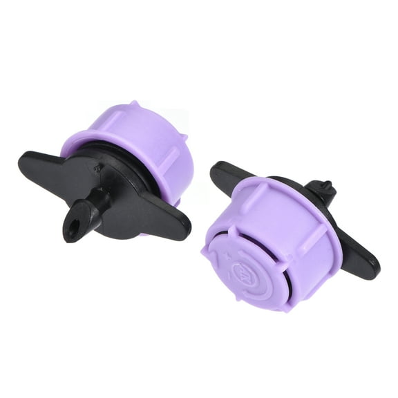 Uxcell Adjustable 5 Holes 360 Degree Drip Emitters Purple for 1/4" Irrigation Tube 100 Pack