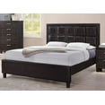 thumbnail image 2 of Contemporary Style 3pc King Size Beautiful Platform Upholstery Bed and Nightstand Set Home Wooden Bedroom Furniture Brown, 2 of 3