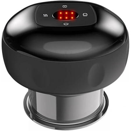 Electric Cupping Device with LCD Display, 6 Massage Modes, Heating Therapy, Gua Sha Massage Tool with Suction (Black Color)