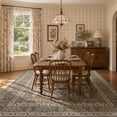 thumbnail image 6 of ATHOPE 5x7 Area Rugs for Living Room, Low Pile Vintage Floral Washable Rug, Non Slip Indoor Carpet for Bedroom Dining Room, Mocha Brown, 6 of 7