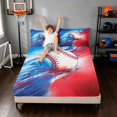 thumbnail image 3 of Manfei Sports Baseball Bed Sheets, Watercolor Splash Full Size Sheets, Royal Blue Red White 4pcs(1 Flat Sheet, 1 Fitted Sheet and 2 Pillowcases), 3 of 6