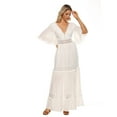thumbnail image 2 of Goodwill Women's Deep V Neck Sexy Short Sleeve Floral Lace Maxi Dress Party Vacation Dress, 2 of 8