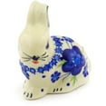 thumbnail image 1 of Polmedia Polish Pottery Bleu-belle Fleur Bunny Figurine, 1 of 6