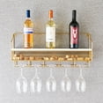 thumbnail image 5 of Twine Wall Mounted Wine Rack with Cork Holder, Home Bar Décor, Gifts, Gold, 5 of 7