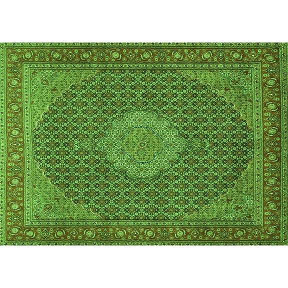 Ahgly Company Indoor Rectangle Persian Green Traditional Area Rugs, 5' x 7'