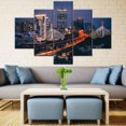 thumbnail image 3 of TISHIRON 5PCS Framed City Canvas Wall Art Set,60"x40" Night Boston Skyline Canvas Art Decor, 3 of 7