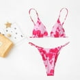thumbnail image 2 of Cxenplz Triangle Bikini for Women Tie-Dye Printing String Bikini Set Low Waisted Two Piece Swimsuit Summer Vacation Bathing Suits, 2 of 5