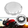 thumbnail image 4 of Universal Silver Tone Metal Motorcycle Scooter Fuel Tank Gas Cap Cover, 4 of 8