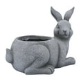 thumbnail image 1 of Sagebrook Home Resin, 15"D  Sitting Bunny Planter, Gray, 1 of 6