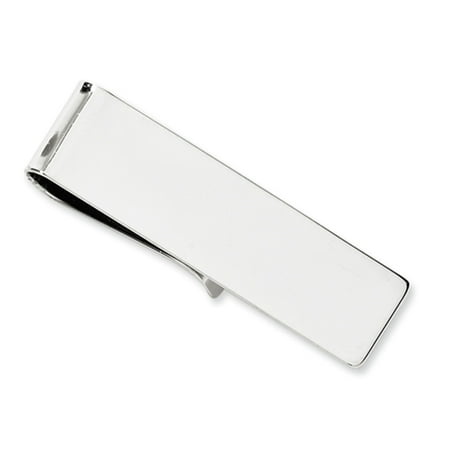 White Gold Monkey - Men's 14k White Gold Polished Slim Fold-Over Money Clip