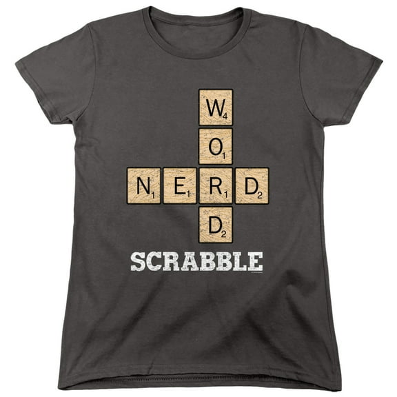 Scrabble Word Nerd S/S Women's T-Shirt Charcoal