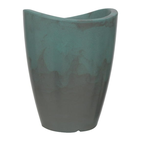 Ecobo 12.6 inches Eco-Friendly Round Pot Planter Onda Indoor/Outdoor use, Durable, Versatile & Lightweight, Designed by Brazilian Artisans, Contemporary All-Weather Design –Green