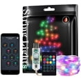 thumbnail image 1 of BTF-LIGHTING RGB IC WS2812B USB Twinkle Smart Fairy Light String 16.4FT 50 píxeles Cable transparente Música Bluetooth Mesh APP IR Control remoto DIY Sincronización Persecución de color IP65 para árbo, 1 of 3
