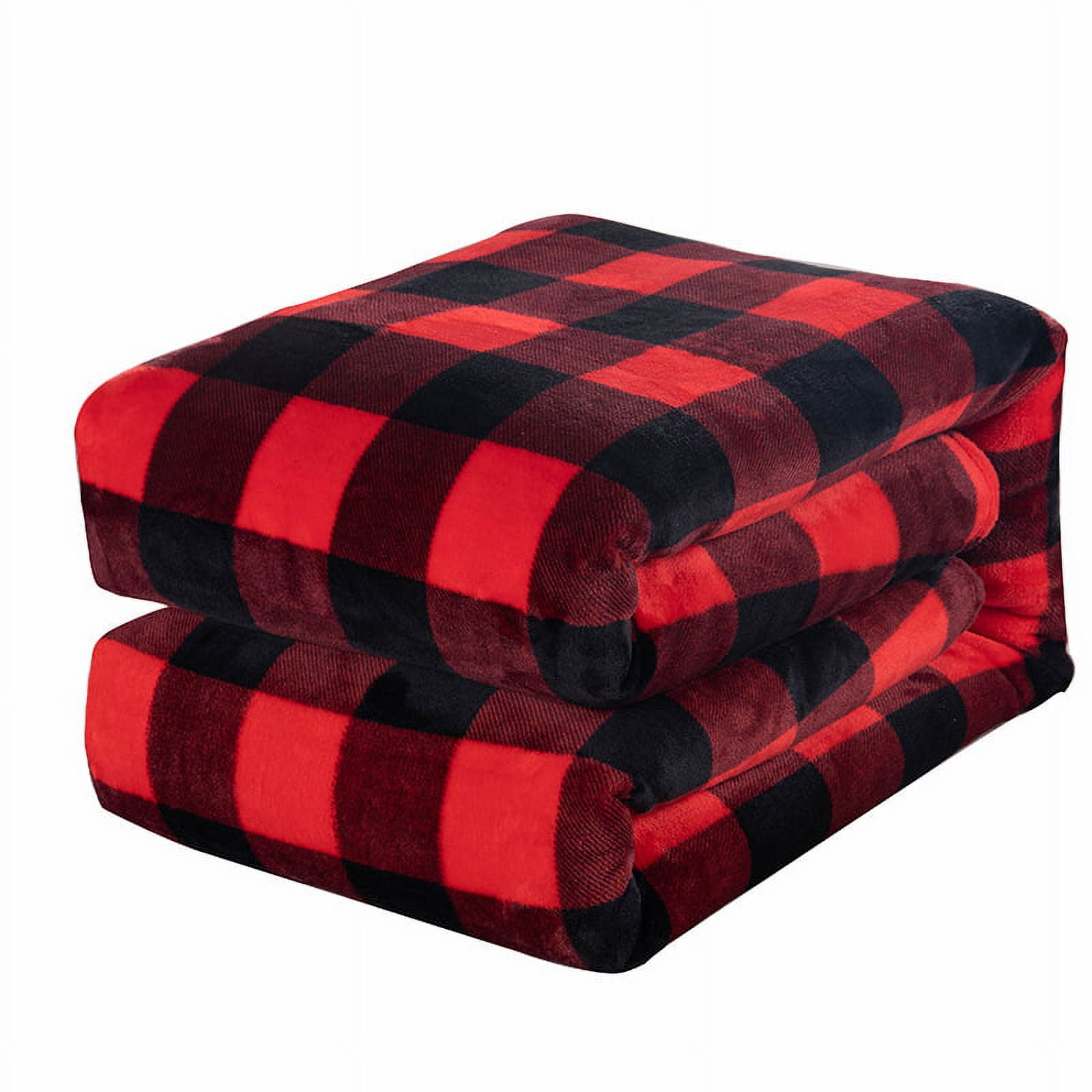 Plaid Fleece Throw Blanket Double Sided Super Soft Luxurious Bedding Blanket 51 x 59 inches Red Grey A264 Walmart