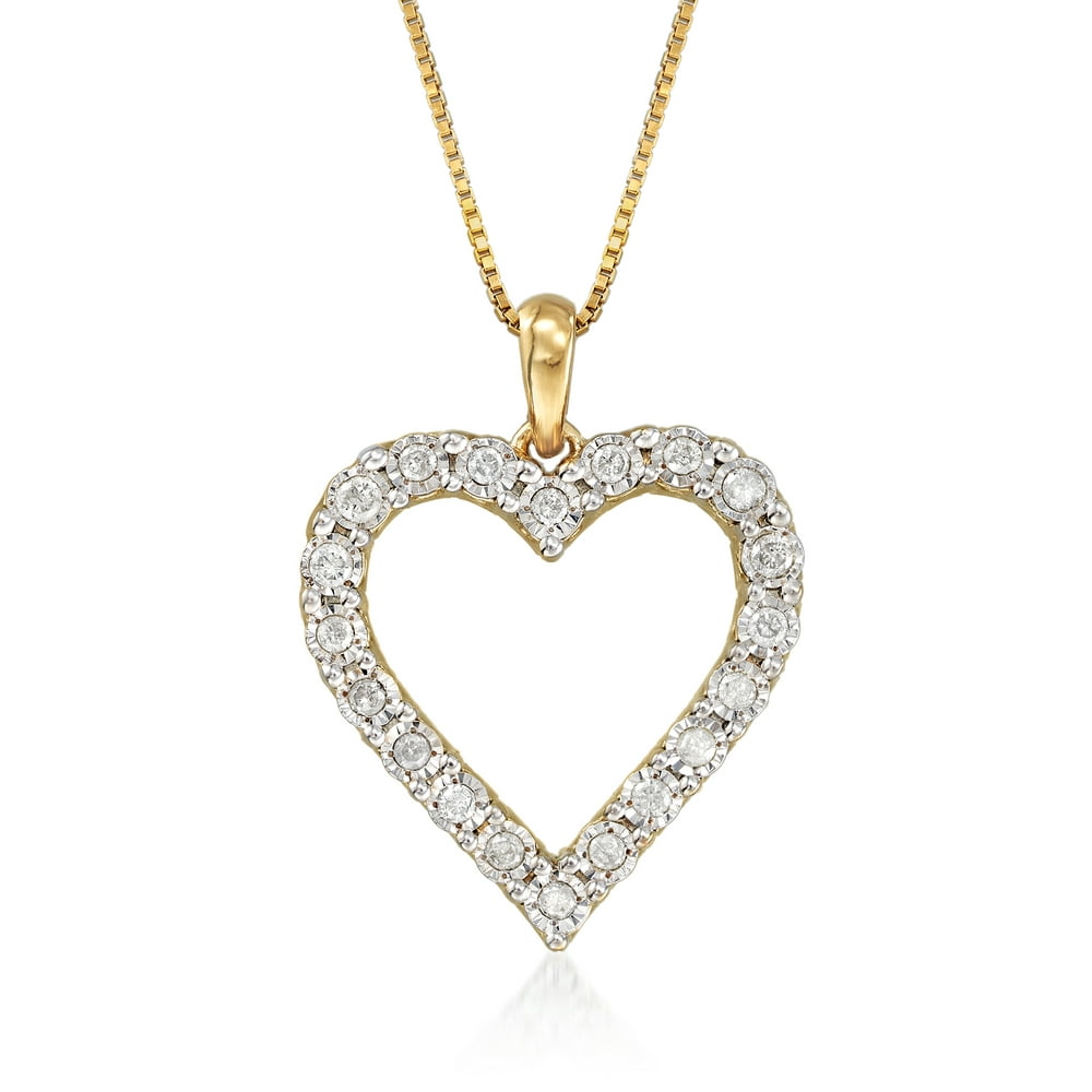 Ross-Simons - Ross-Simons 0.30 ct. t.w. Diamond Heart Pendant Necklace ...