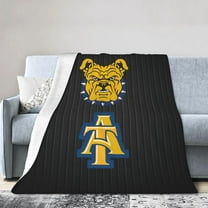 North Carolina A&T Aggies Fleece Blanket, Very Soft Microfiber Flannel Blanket for Couch Warm and Cozy for All Seasons
