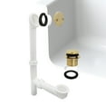 thumbnail image 3 of Westbrass 14" White Polypropylene Tip-Toe Drain Bathtub Assembly with 2-Hole Overflow, Polished Brass, 3 of 15
