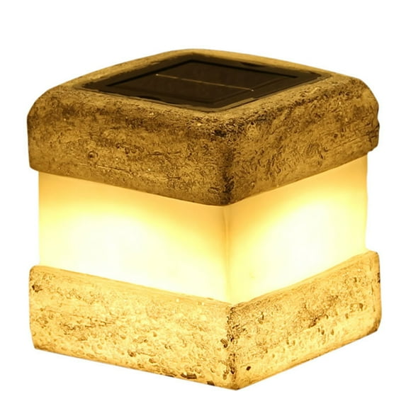 EDTara Lampes Solaires à LED pour Poteaux Extérieurs Étanches pour Clôture Lampes Solaires en Pierre Simulation pour Décoration de Patio Porche Rambarde