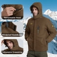 thumbnail image 4 of TACVASEN Men's Winter Ski Snow Jackets Heavyweight Waterproof Warm Fleece Hiking Coat with Hood Multi-Pockets Coffee XL, 4 of 7