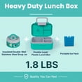 thumbnail image 3 of 43 oz Bento Lunch Box With 13 oz Soup Bowl and Portable Ice Pack Airtight- Durable for On-the-Go Meal, 3 Compartment, Removable Tray and Handle，BPA-Free and Food-Safe Materials(Green), 3 of 10