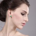 thumbnail image 3 of Gem Stone King 3.30 Ct Round Green Simulated Emerald 14K White Gold Stud Earrings for Women Men with Comfort Back, 3 of 4