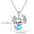 thumbnail image 3 of Axolotl Necklace Amphibian Salamander Aztec Silver Blue Purple Best Friends BFF Moon Sun Lover Pendant Chain 3D Glass Gem Tails Egyptian Ra God Gold Cute Chibi Kawaii Flower Garden Frog Toad, 3 of 3