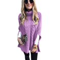 thumbnail image 2 of Suéter de cuello alto de color sólido de estilo europeo y americano de otoño, suéter de moda holgado para mujer, 2 of 2