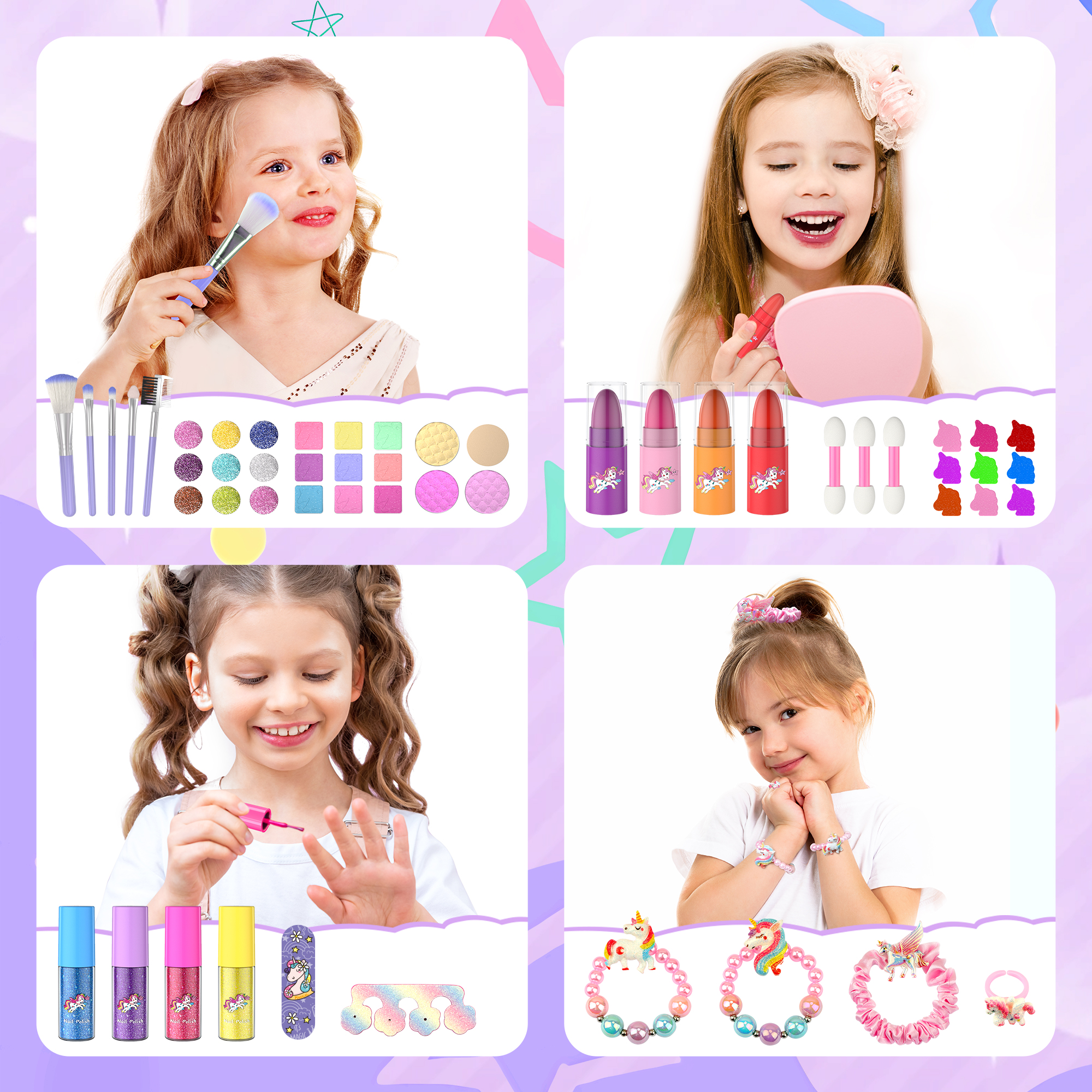 Perryhome Unicorn Kids Washable Makeup Set photo 5
