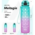 thumbnail image 4 of GEDUX 32oz Motivational Water Bottle with Time Marker BPA Free Tritan Reusable Sports Bottle, Leak Proof & One-Click Open Lid, Wide Mouth with Carry Strap for Gym Travel Running, 4 of 9