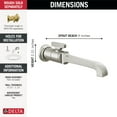 thumbnail image 2 of Delta T3589LF-BLWL Tetra 1.2 GPM Wall Mounted Single Hole Bathroom Faucet - Black, 2 of 7