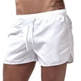thumbnail image 2 of zeranth Summer Low-rise Elastic Waistband Drawstring Beach Surfing Shorts Breathable Side Irregular Trim Men Swimwear Shorts, 2 of 7