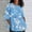Blue3, variant on Njoeus Oversized Tshirts for Women Cute Summer Tops for Women Linen Shirts for Women, Women's Ladies Fashion Casual Cropped 3/4 Sleeve Printing Cotton Loose Shirt Blouse Top Shirts Under $10 On Cleara